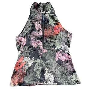 French Connection Silk Floral Halter Top Blouse Size 8